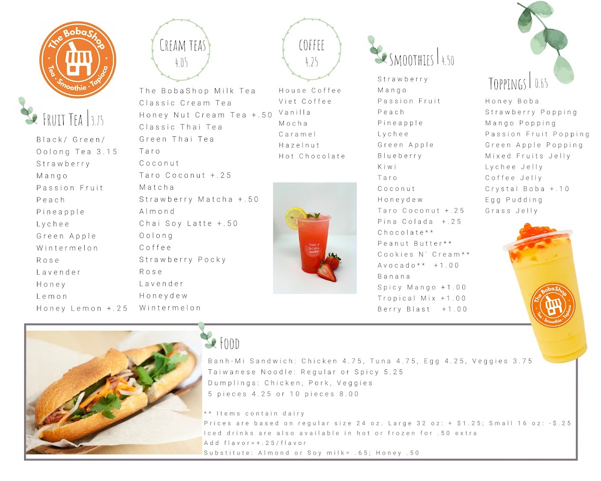 The Boba Shop (I-45) Photo Menu 1