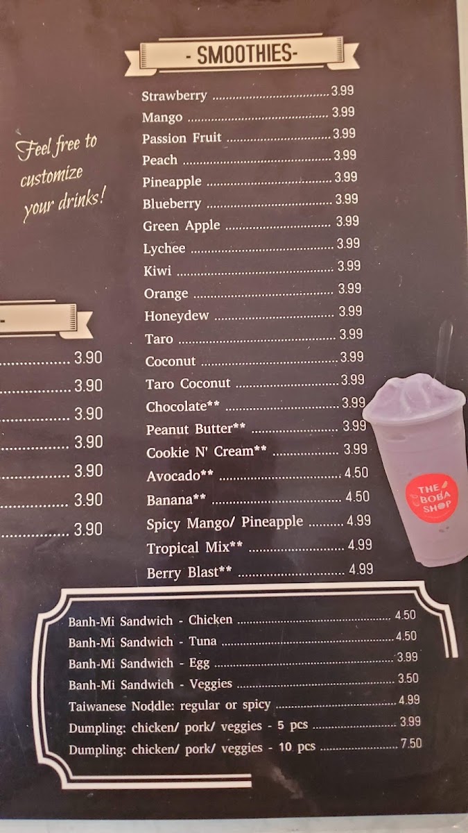 The Boba Shop (I-45) Photo Menu 5