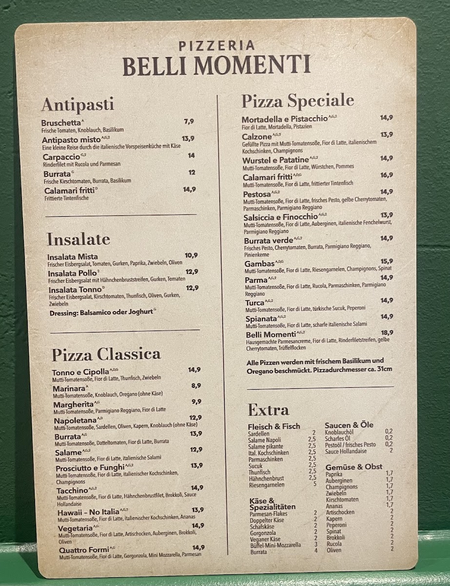 Pizzeria Belli Momenti Photo Menu 1