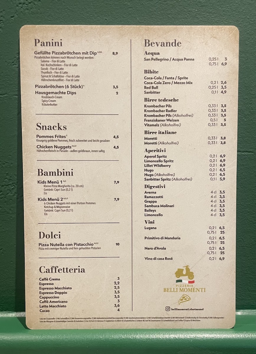Pizzeria Belli Momenti Photo Menu 2