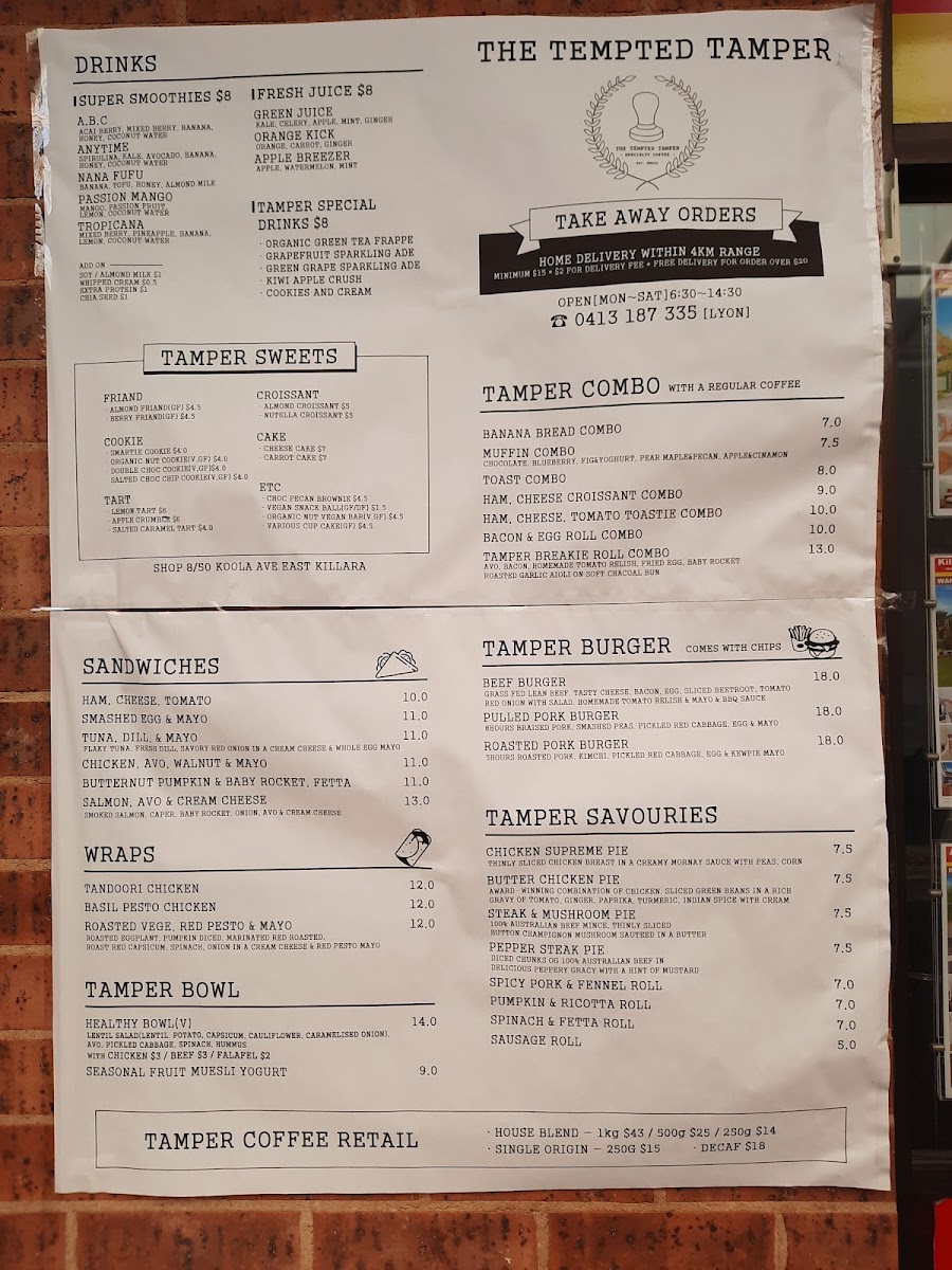 KillaBrew coffee Photo Menu 2