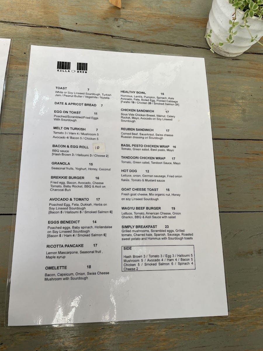 KillaBrew coffee Photo Menu 4