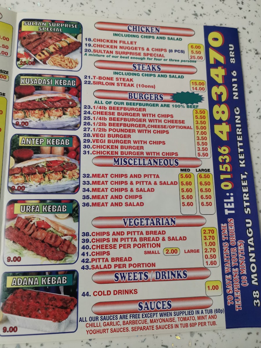 Sultan Kebabs Photo Menu 1