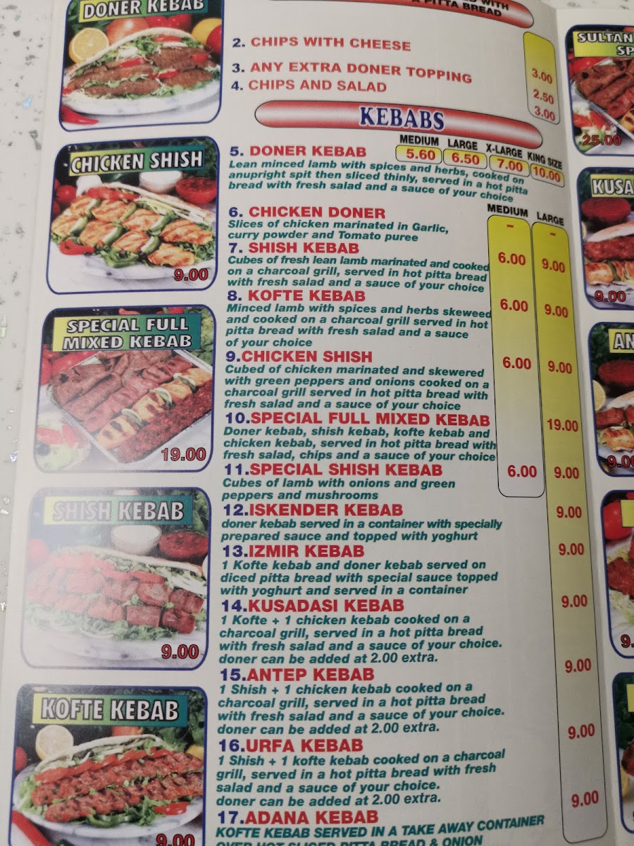 Sultan Kebabs Photo Menu 2