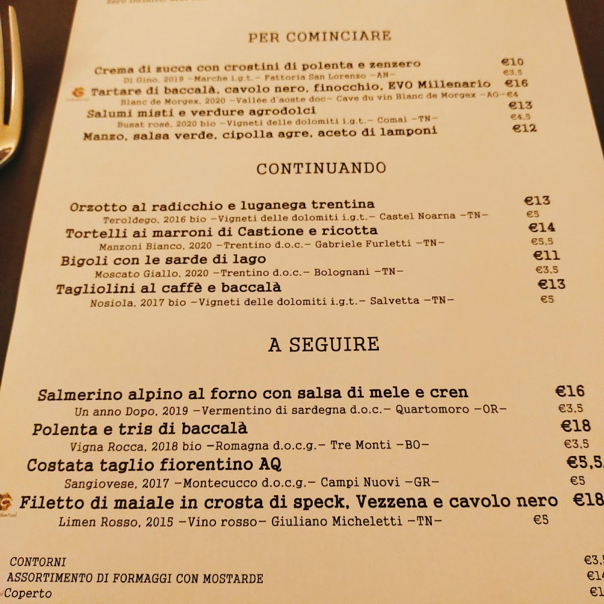 Osteria Le Servite Photo Menu 2