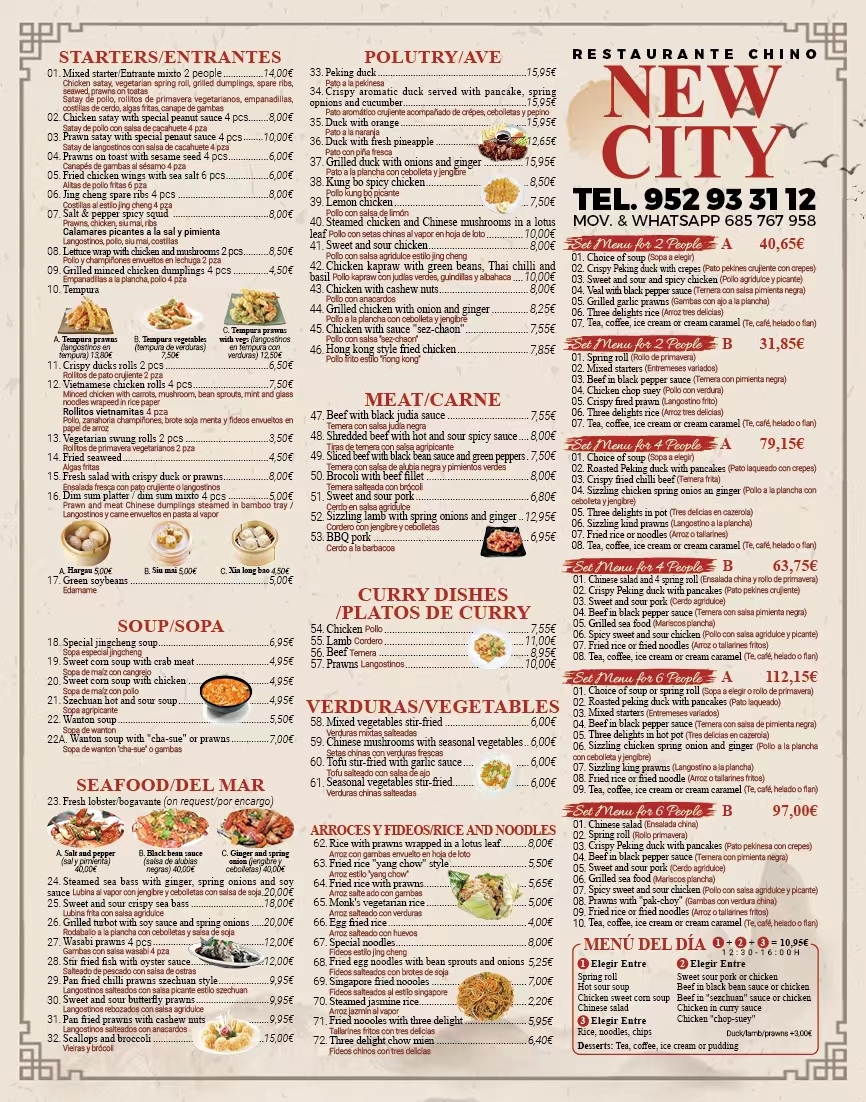 China City Calahonda Photo Menu 1