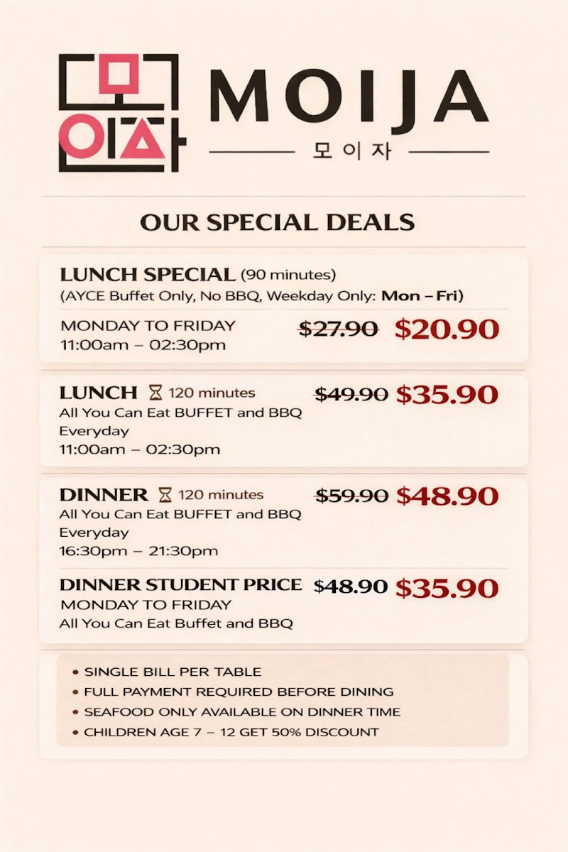Moija Korean BBQ Buffet Photo Menu 1
