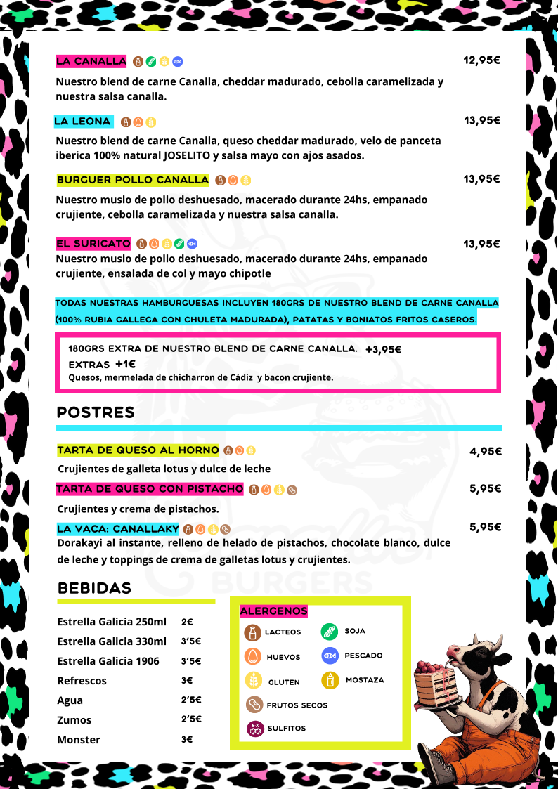 Canalla Burgers Photo Menu 2
