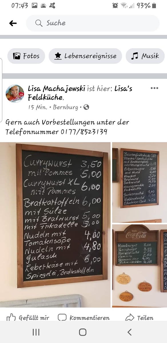 Lisa's Feldküche / Imbiss Photo Menu 1
