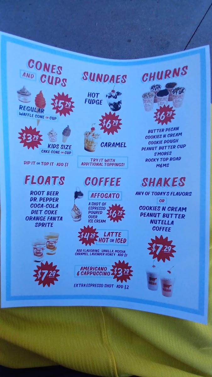 Cruze Farm Ice Cream - Morristown Photo Menu 1
