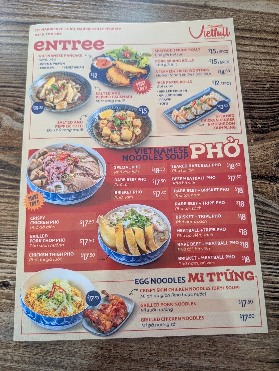 Vietfull Vietnamese Street Foods Photo Menu 10
