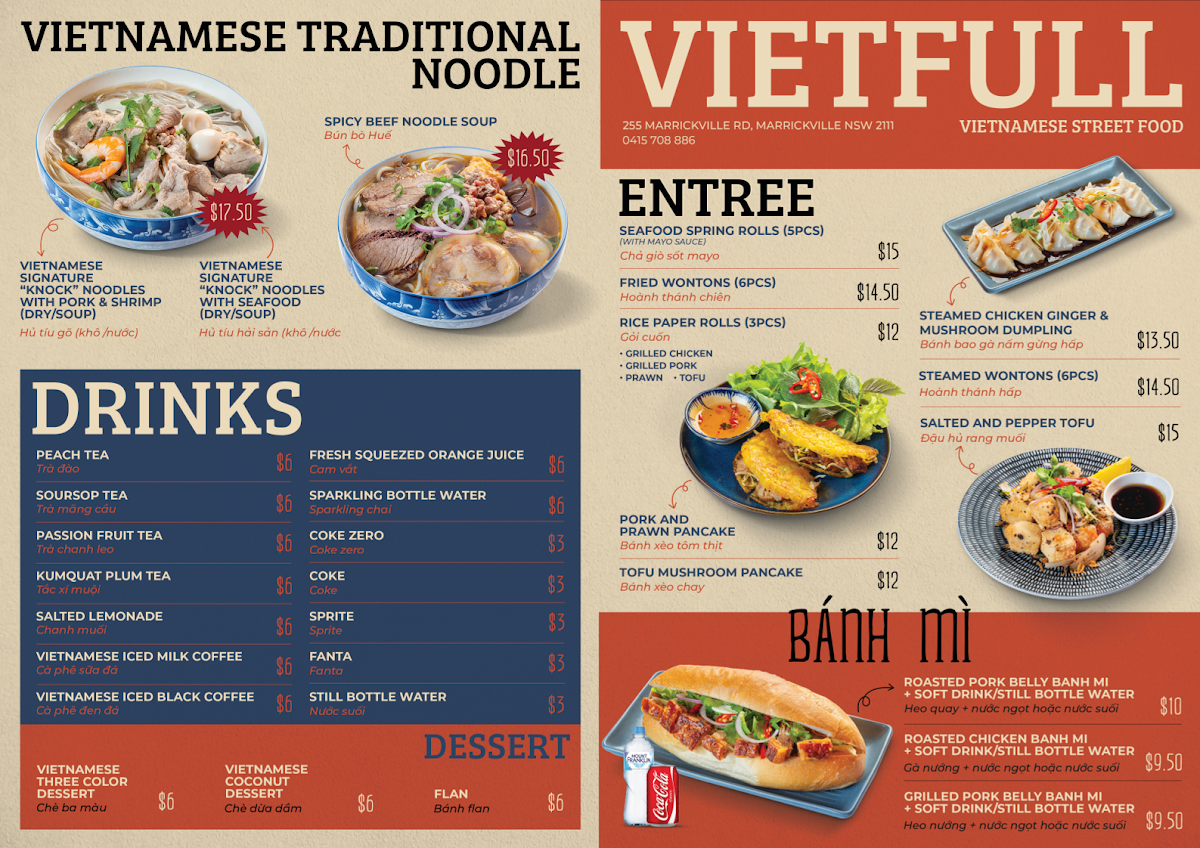 Vietfull Vietnamese Street Foods Photo Menu 2