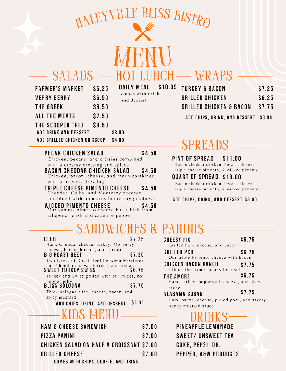 Southern Bliss Bistro Photo Menu 1