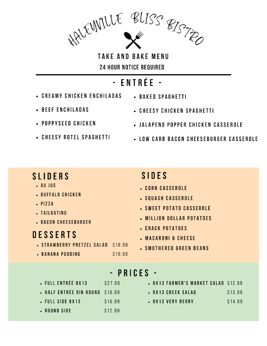 Southern Bliss Bistro Photo Menu 2