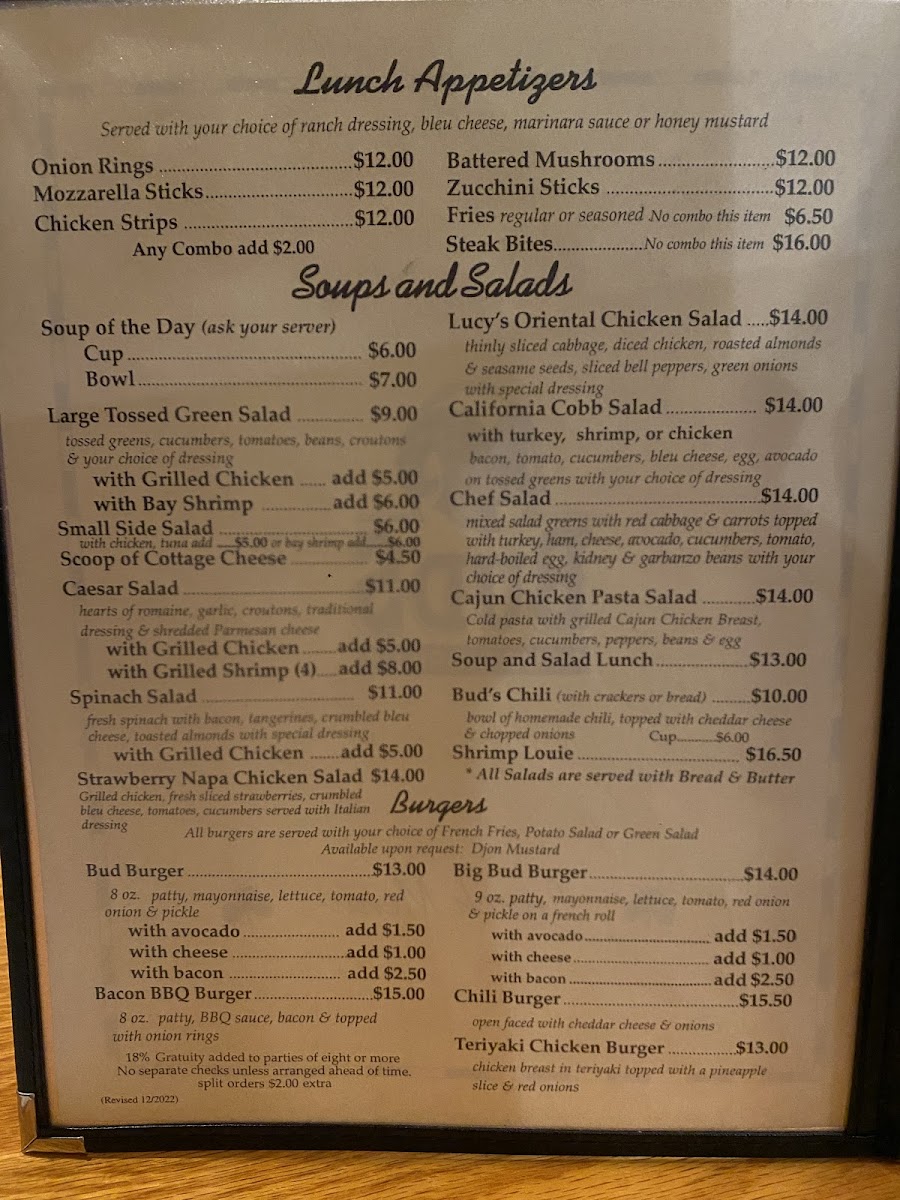 Bud's Pub & Grill Photo Menu 2