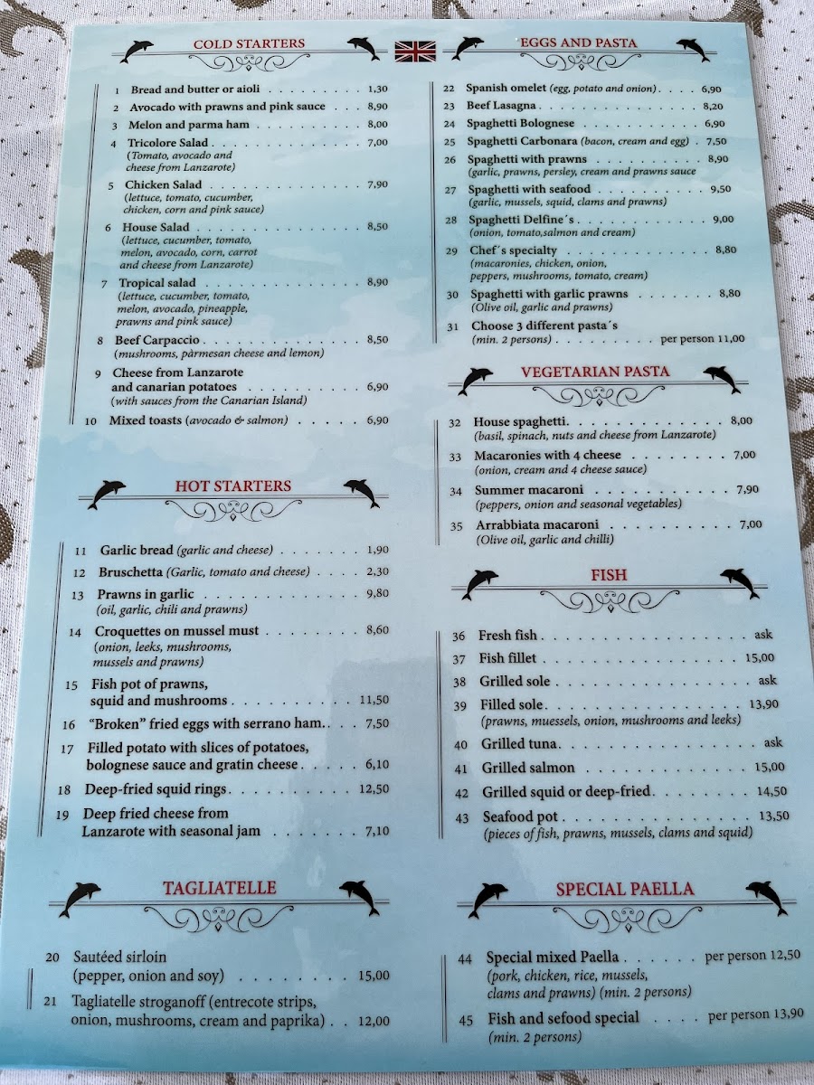 Restaurante Los Delfines Photo Menu 1