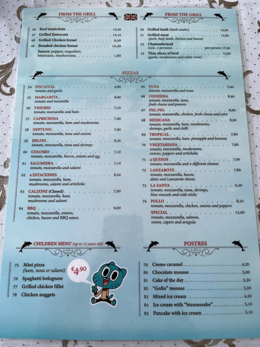 Restaurante Los Delfines Photo Menu 3