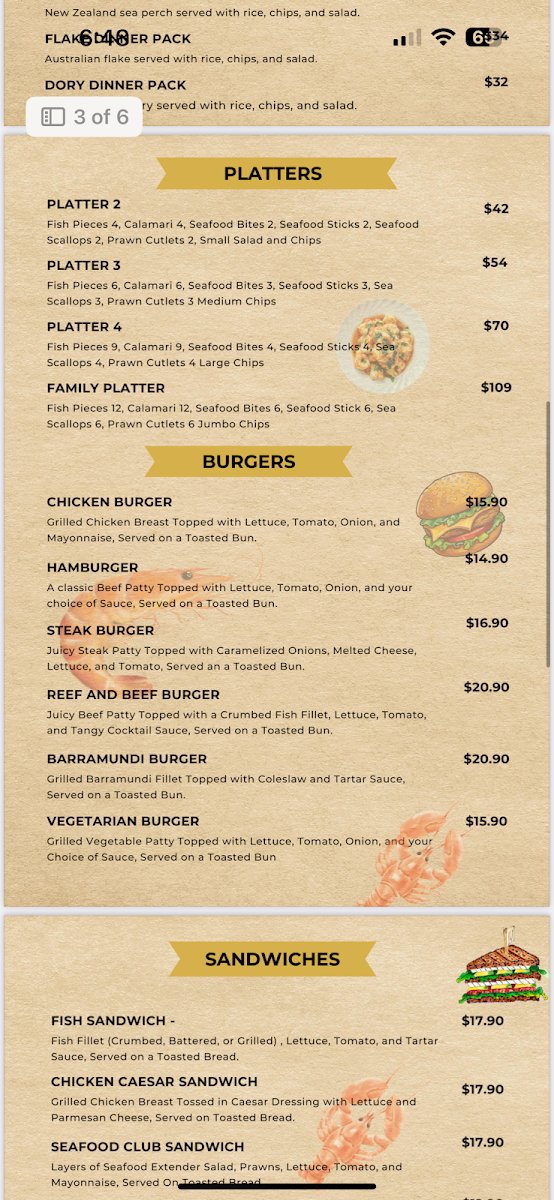 Marine World Seafood Cafe Photo Menu 4