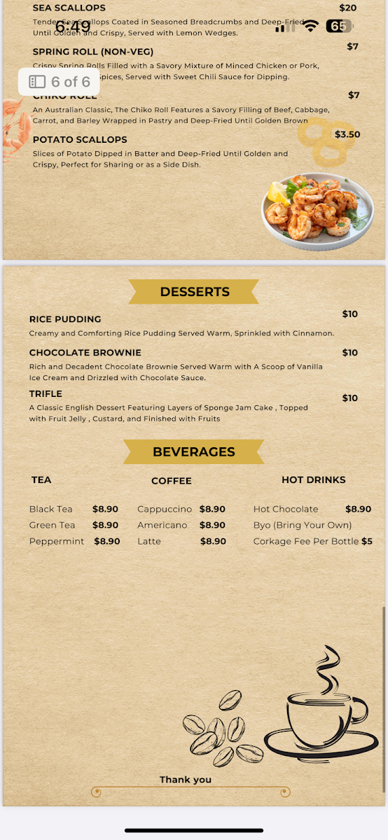 Marine World Seafood Cafe Photo Menu 6