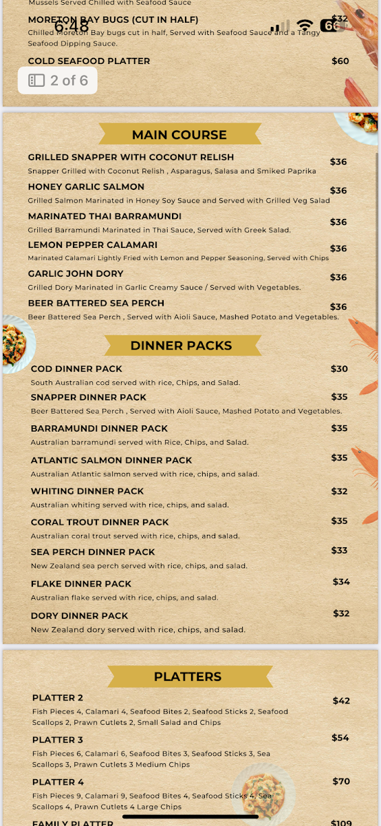 Marine World Seafood Cafe Photo Menu 8