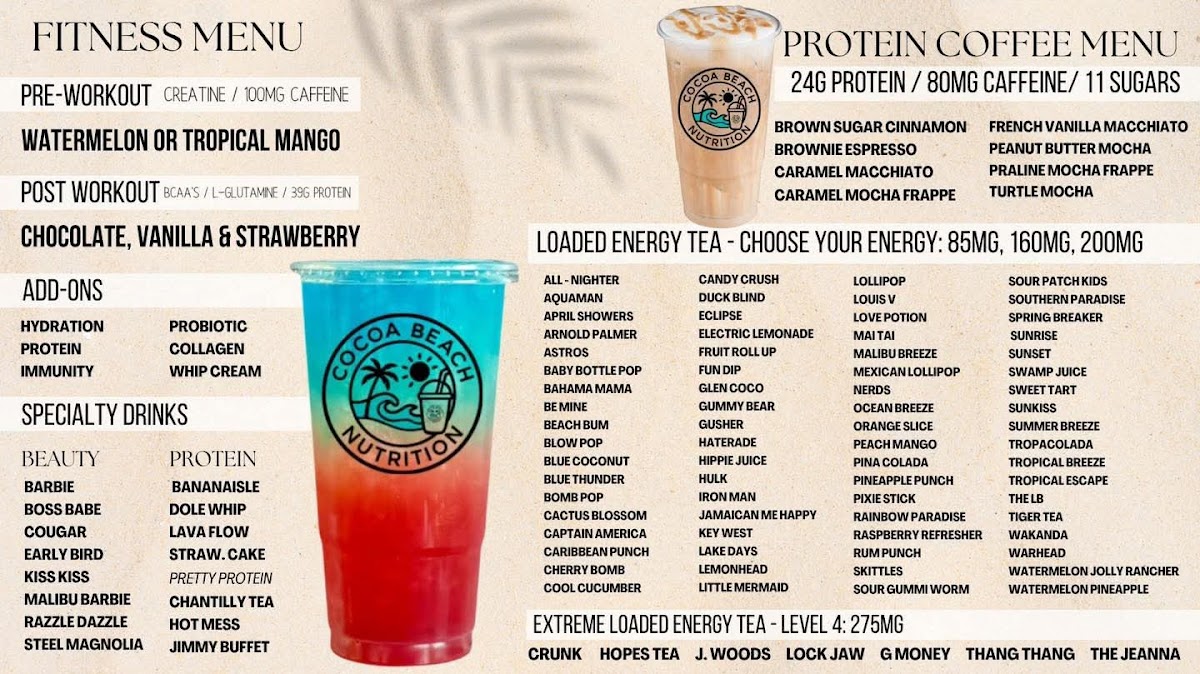 Cocoa Beach Nutrition Photo Menu 2