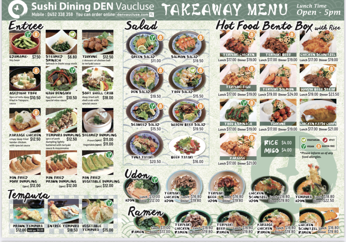 Sushi Dining Den Vaucluse Photo Menu 2