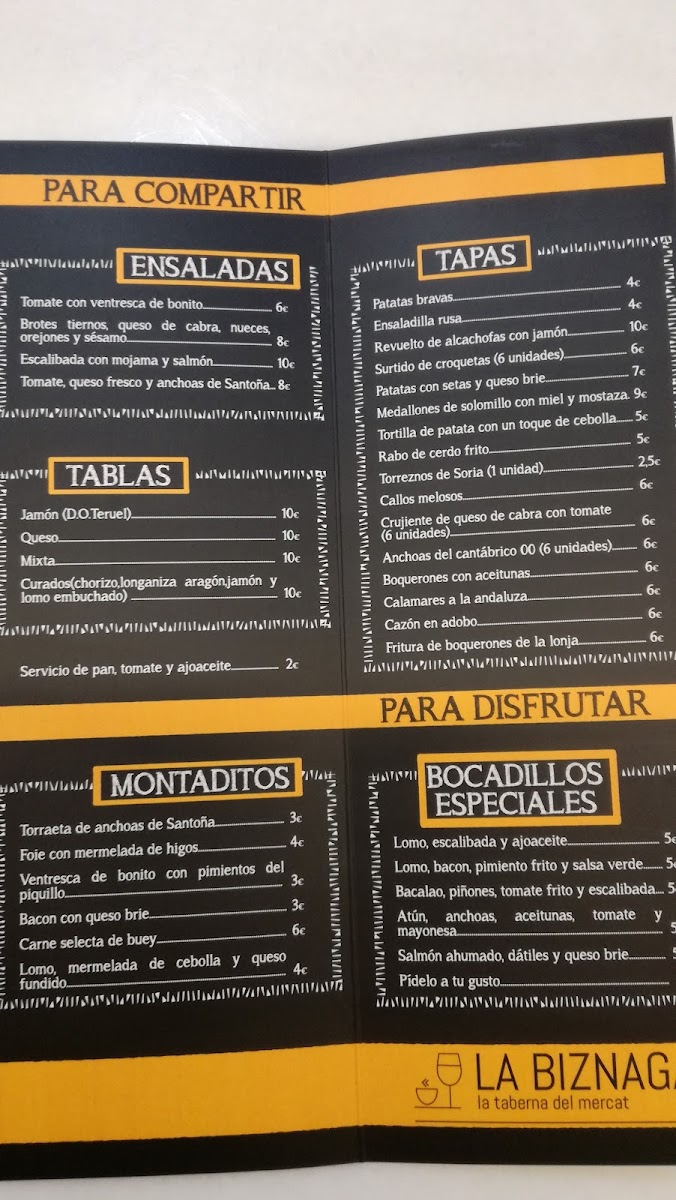 La Biznaga Photo Menu 3