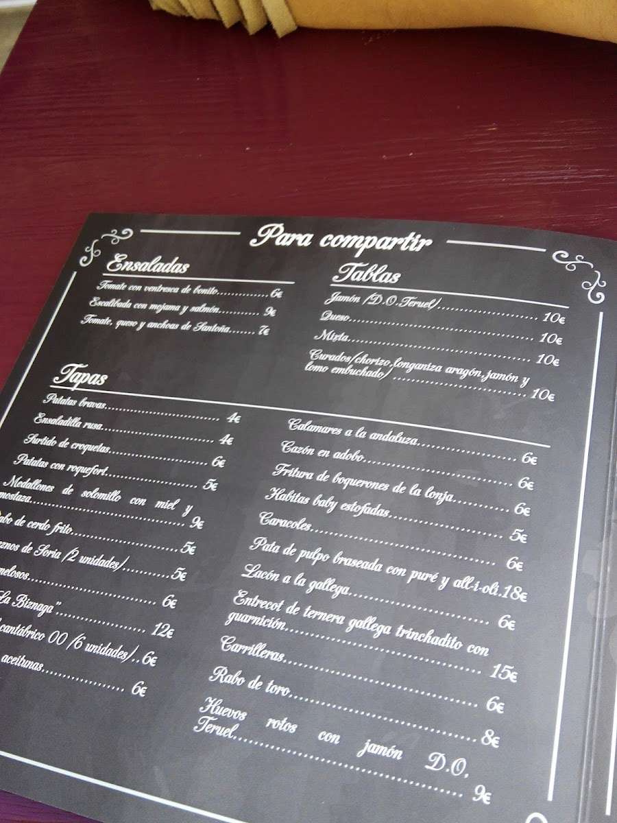 La Biznaga Photo Menu 4