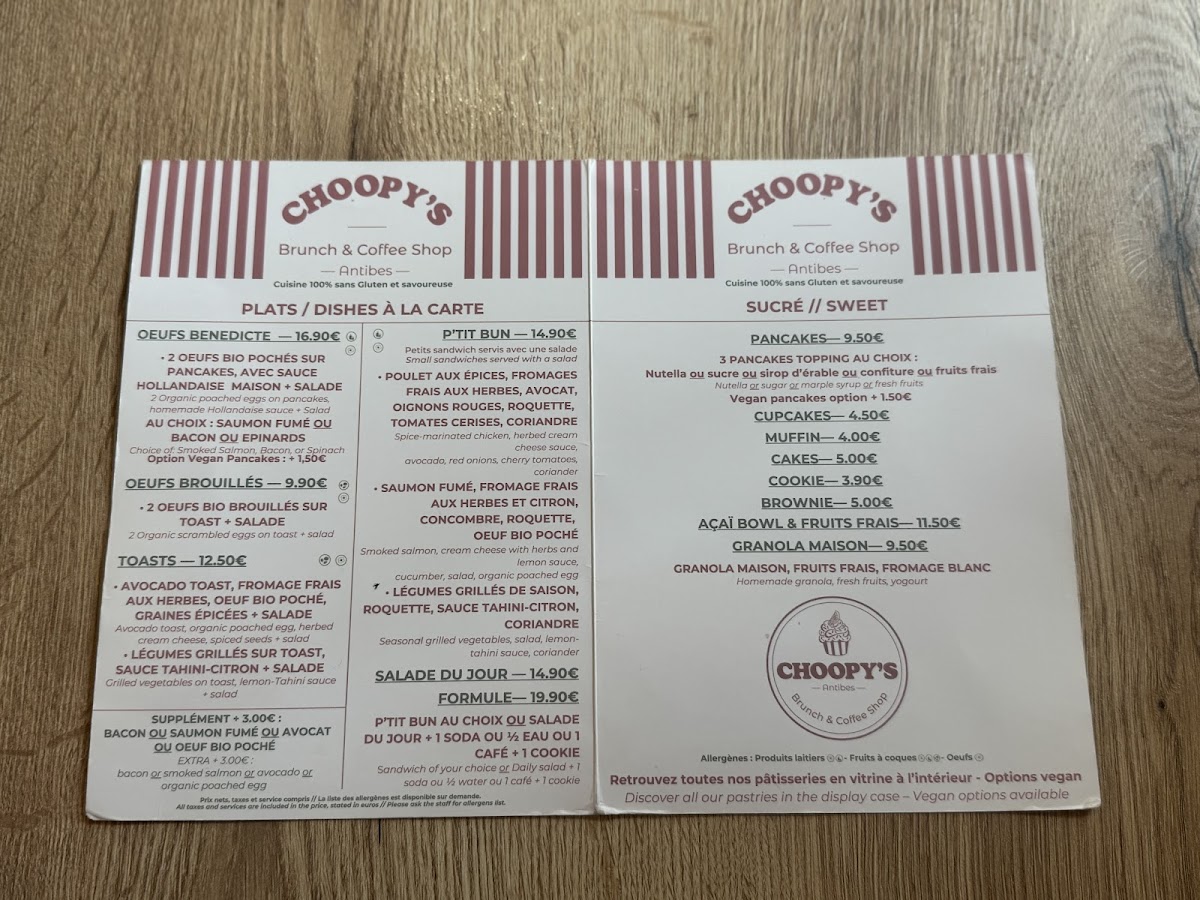 Choopy's Brunch & Coffee shop Photo Menu 2