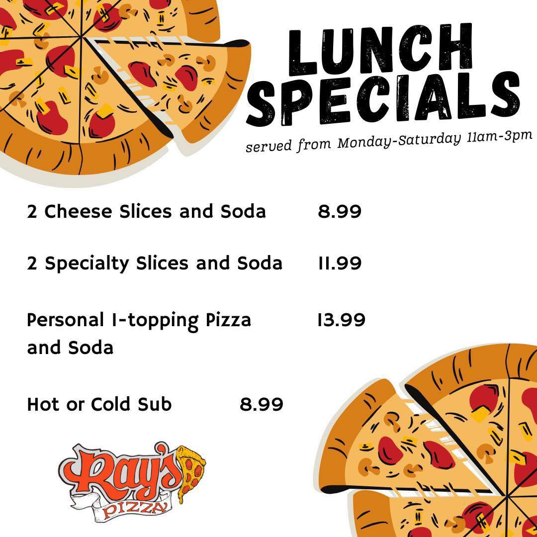 Ray's Pizza Photo Menu 1
