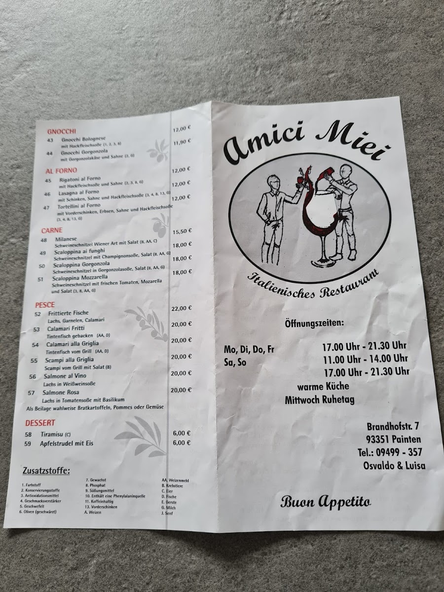 Amici Miei Restaurant Photo Menu 1