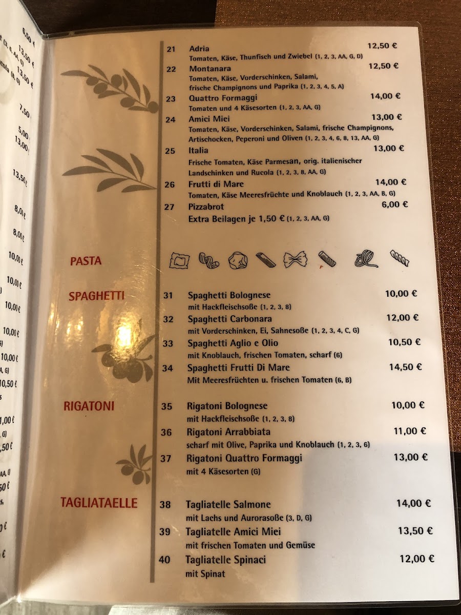 Amici Miei Restaurant Photo Menu 10