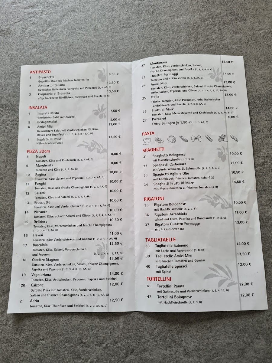 Amici Miei Restaurant Photo Menu 2
