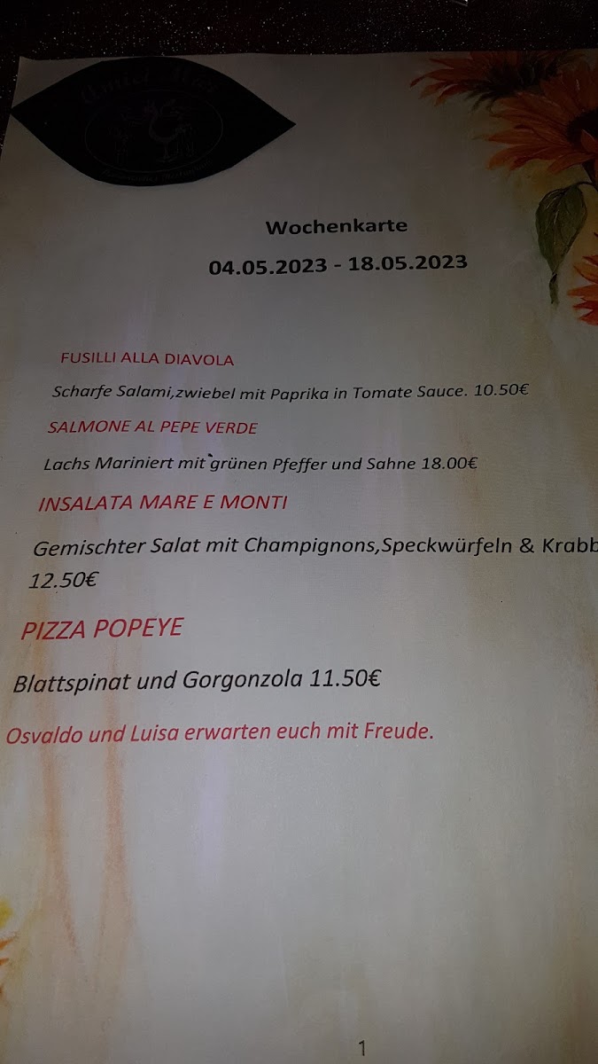 Amici Miei Restaurant Photo Menu 3