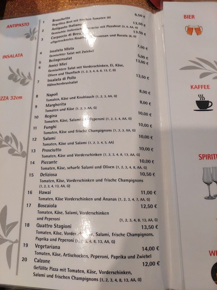 Amici Miei Restaurant Photo Menu 5