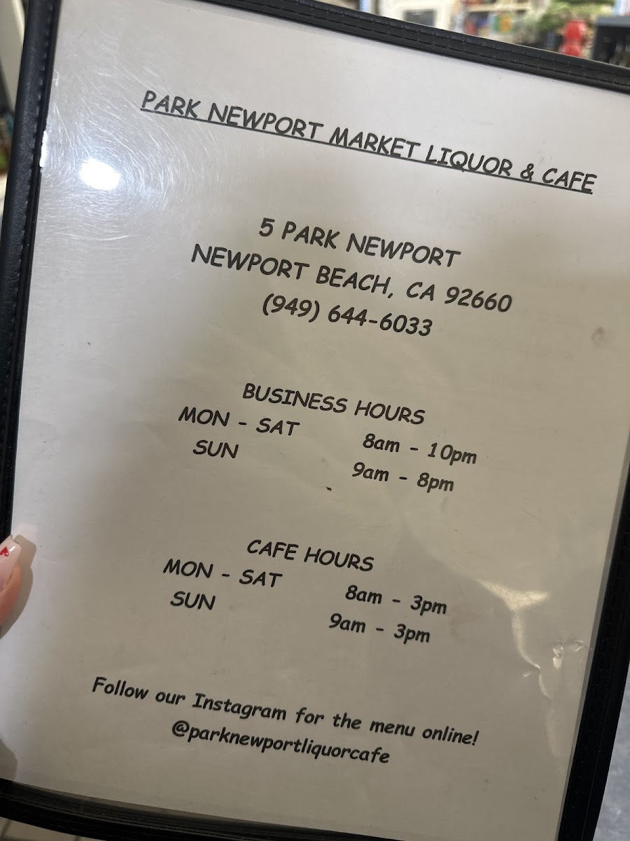Park Newport Market Liquor & Cafe Photo Menu 3