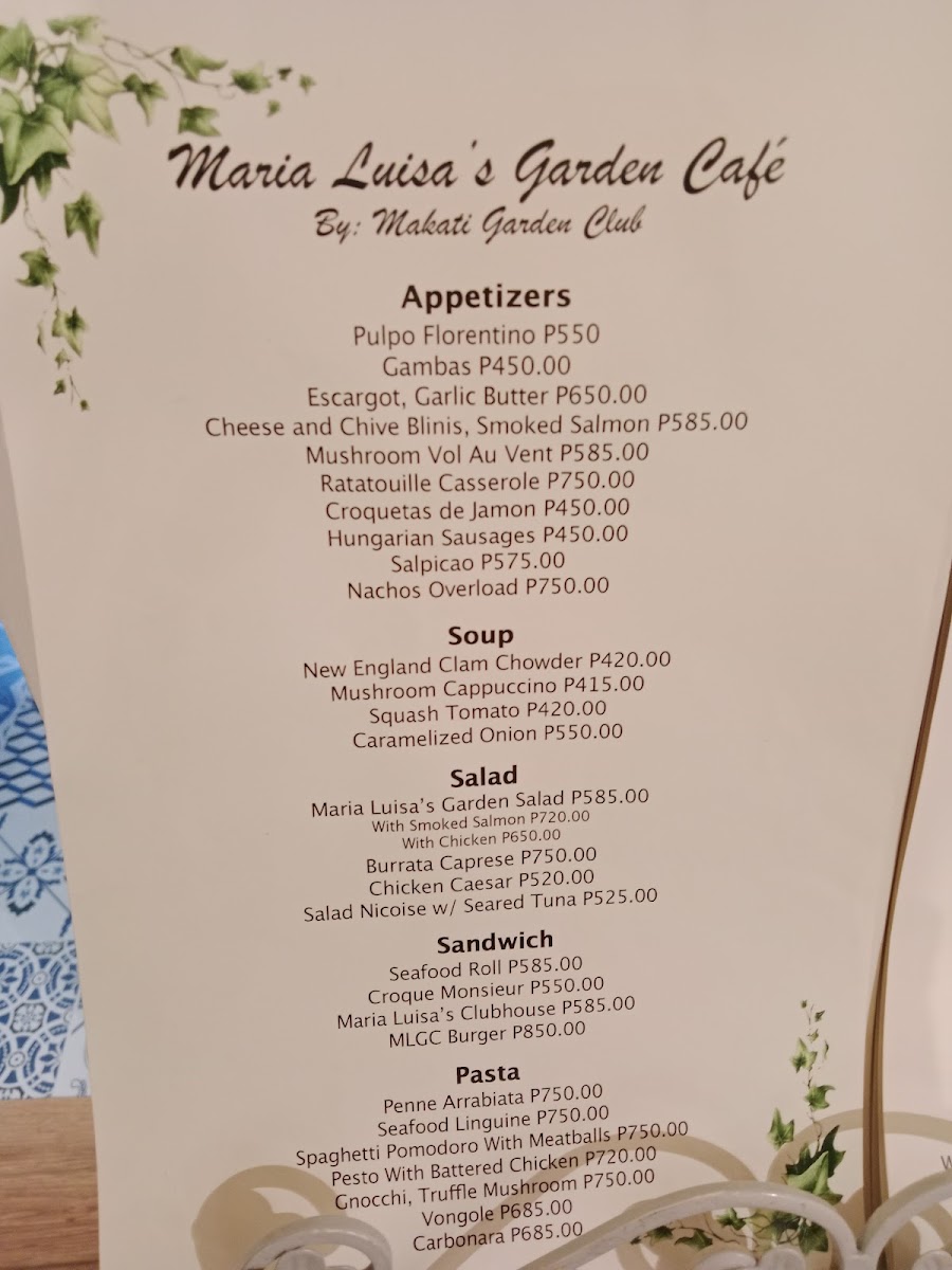 Maria Luisa's Garden Cafe Photo Menu 6