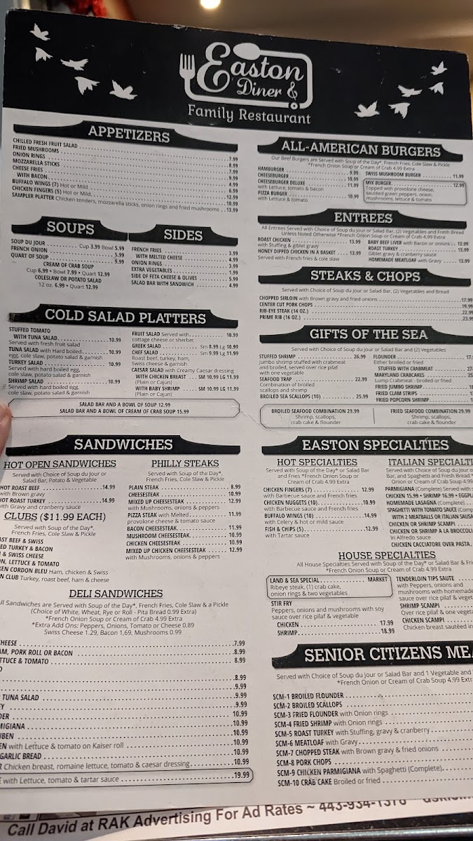 Easton Diner Photo Menu 3