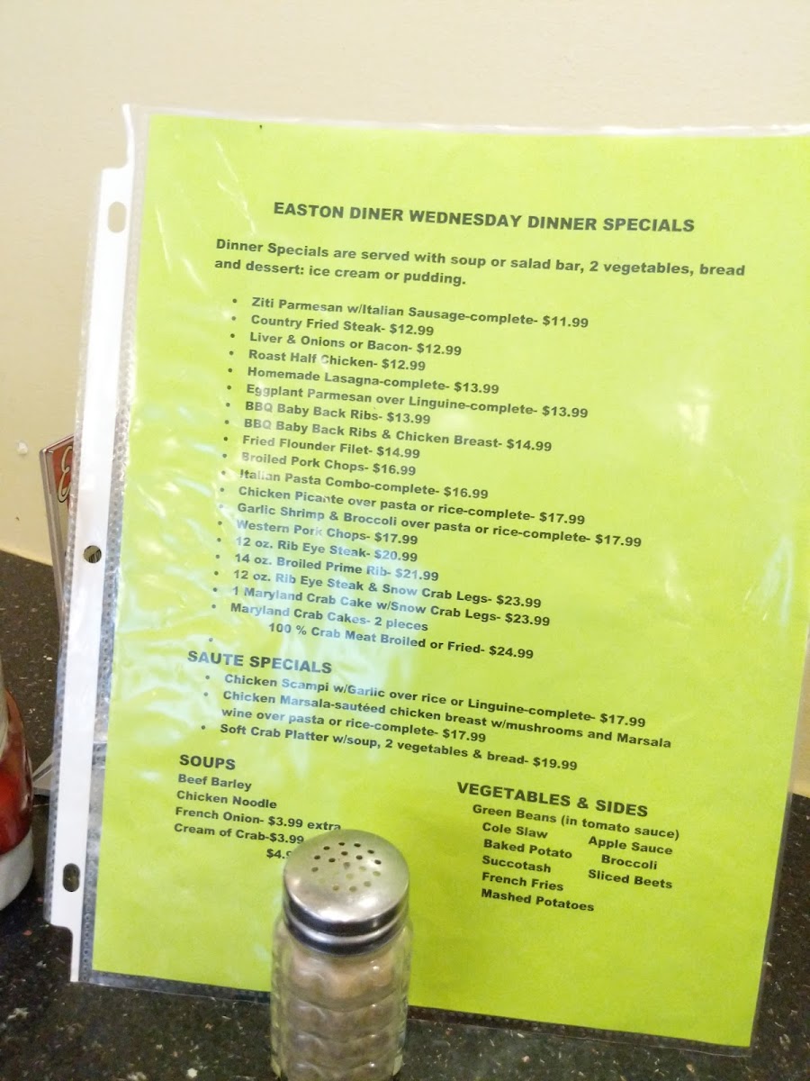 Easton Diner Photo Menu 7