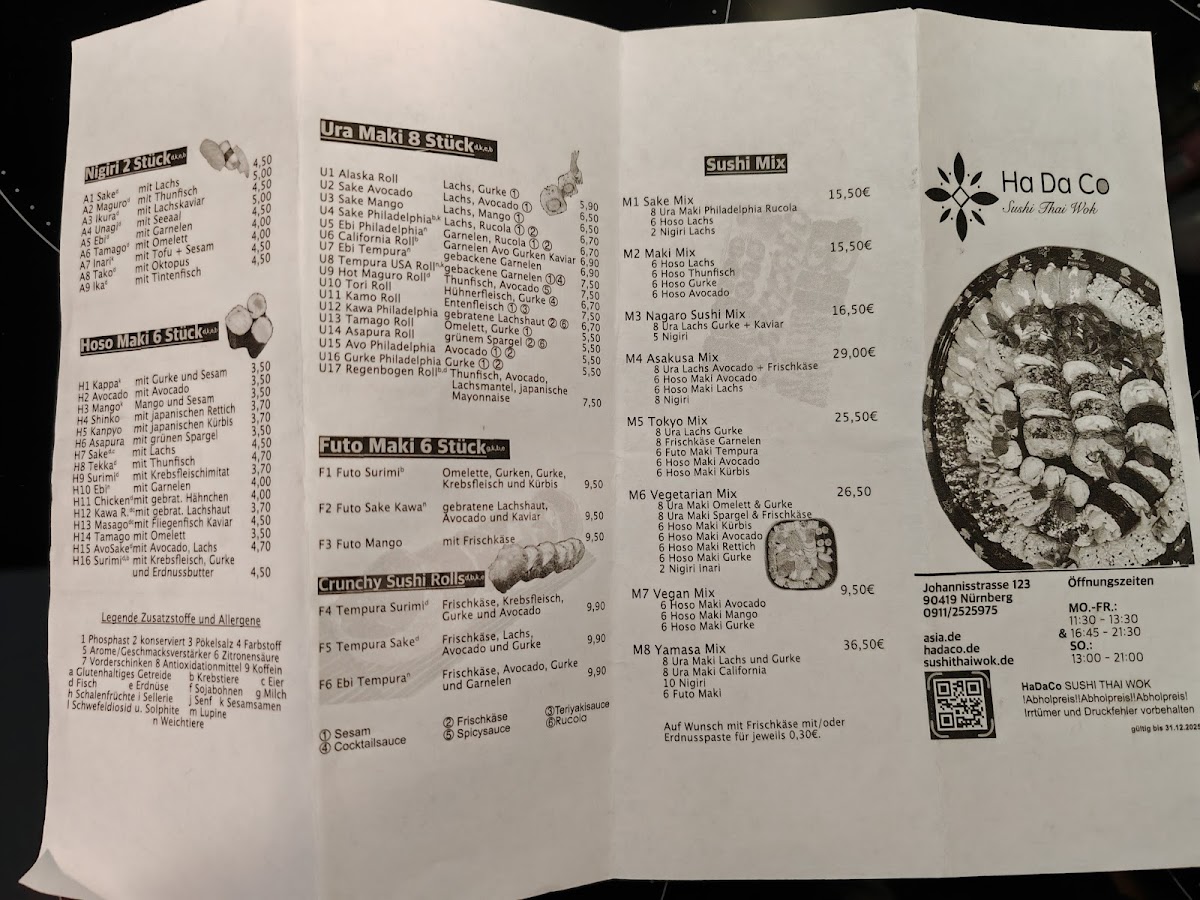 Sushi & Thai Wok Photo Menu 1