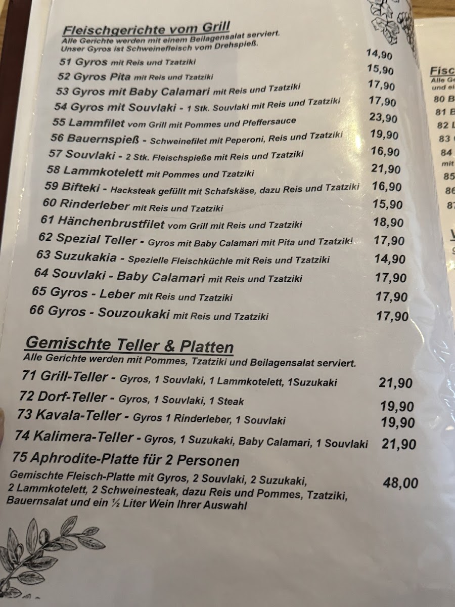 Taverna Kalimera Kallmünz Photo Menu 1