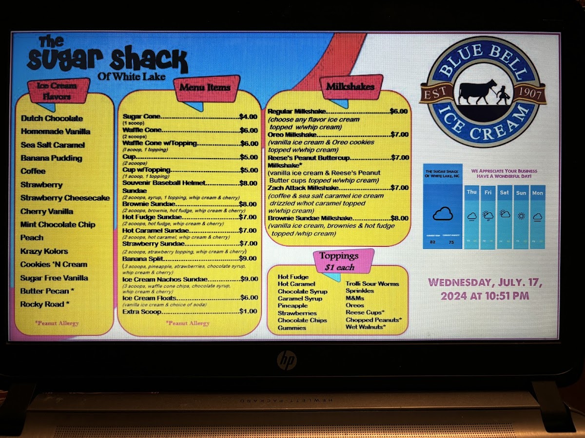 The Sugar Shack Of White Lake Photo Menu 1