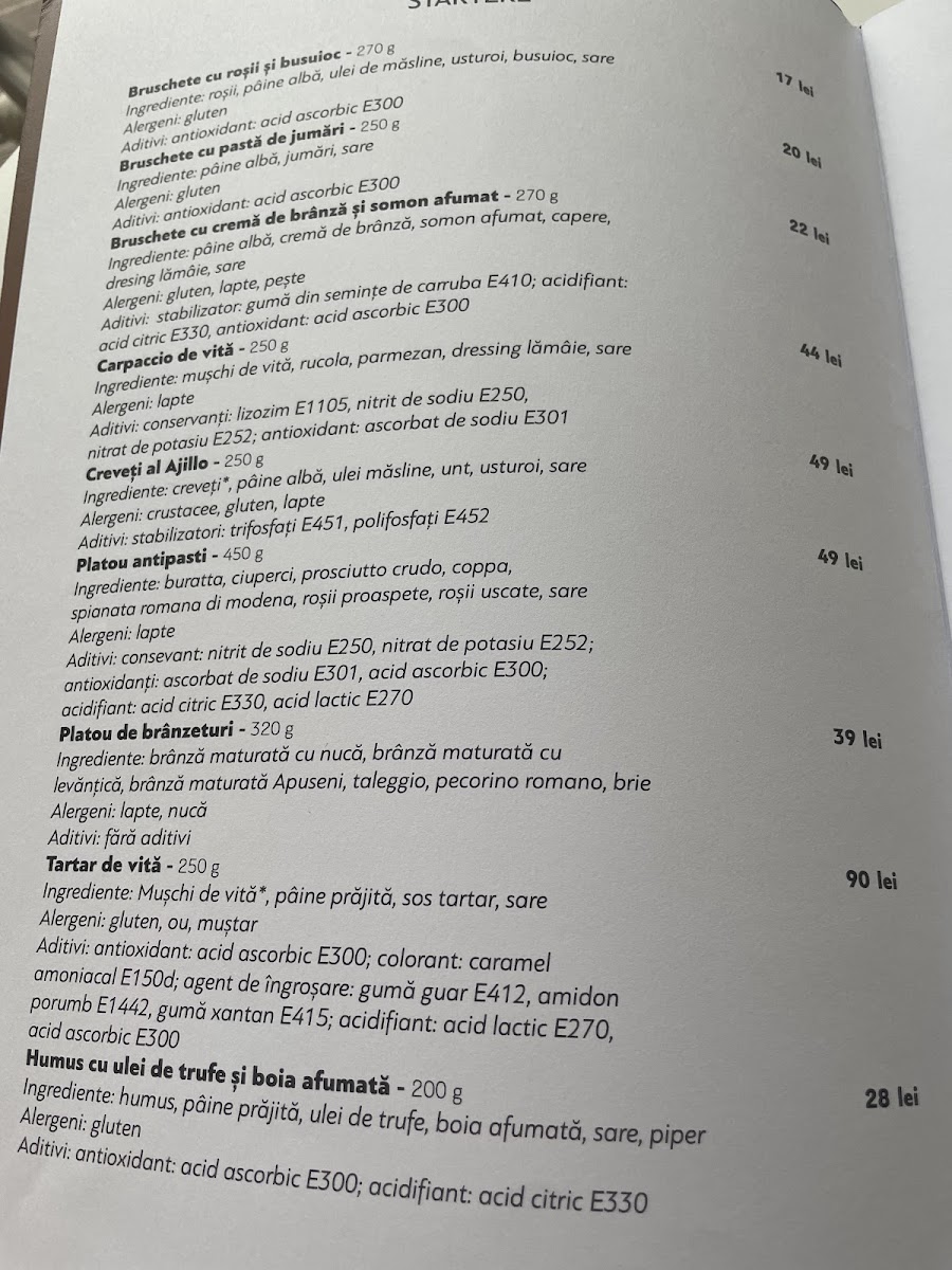 Nova Restaurant Photo Menu 1