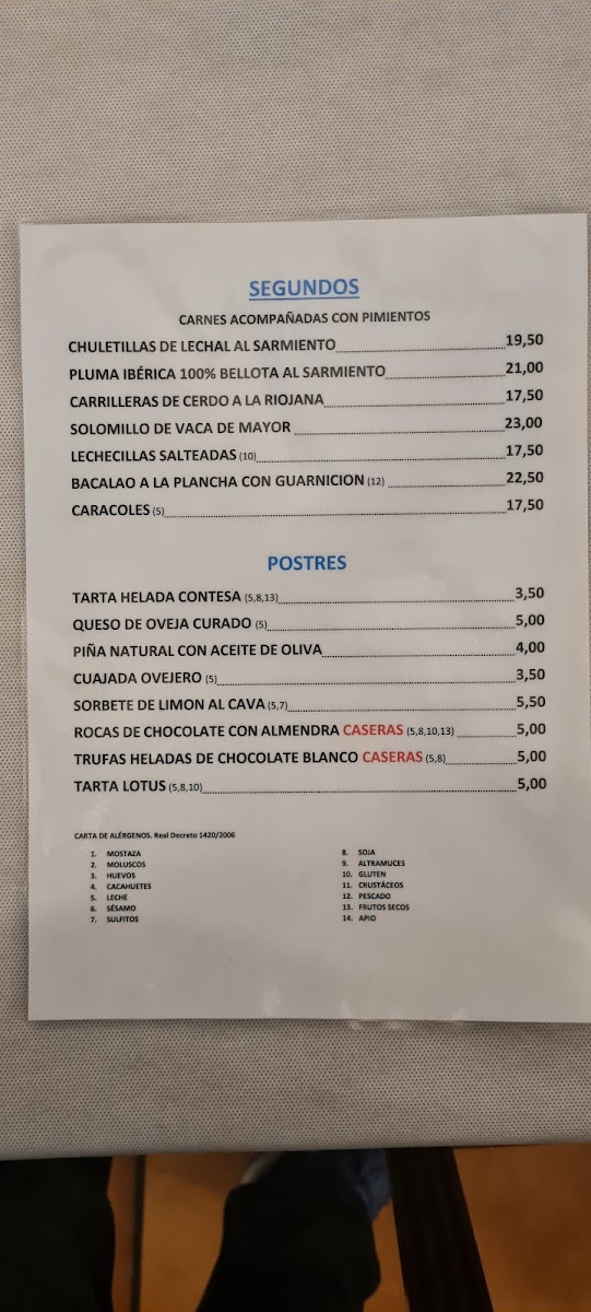 El Trujal del Abuelo Photo Menu 2
