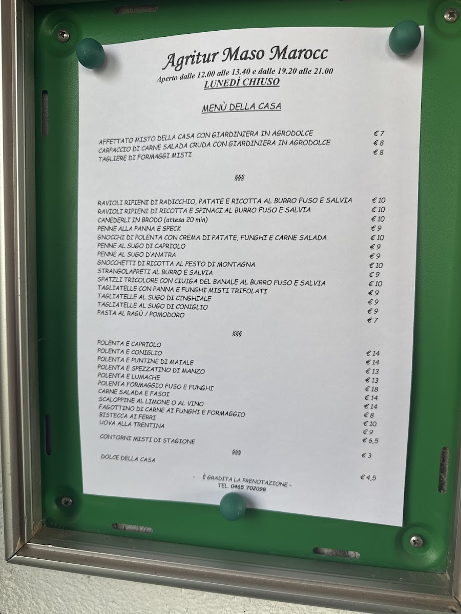 Agritur Maso Marocc Photo Menu 1