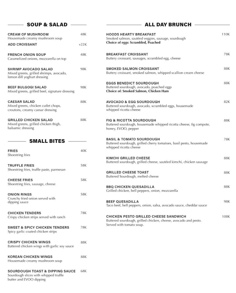 Hoods Coffee Photo Menu 2