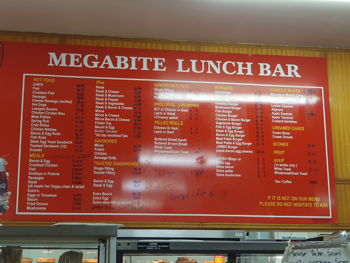 Megabite Lunch Bar Photo Menu 1