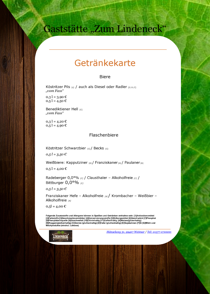 Gaststätte 'Zum Lindeneck' Photo Menu 1