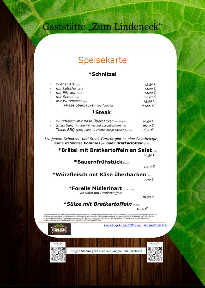 Gaststätte 'Zum Lindeneck' Photo Menu 2