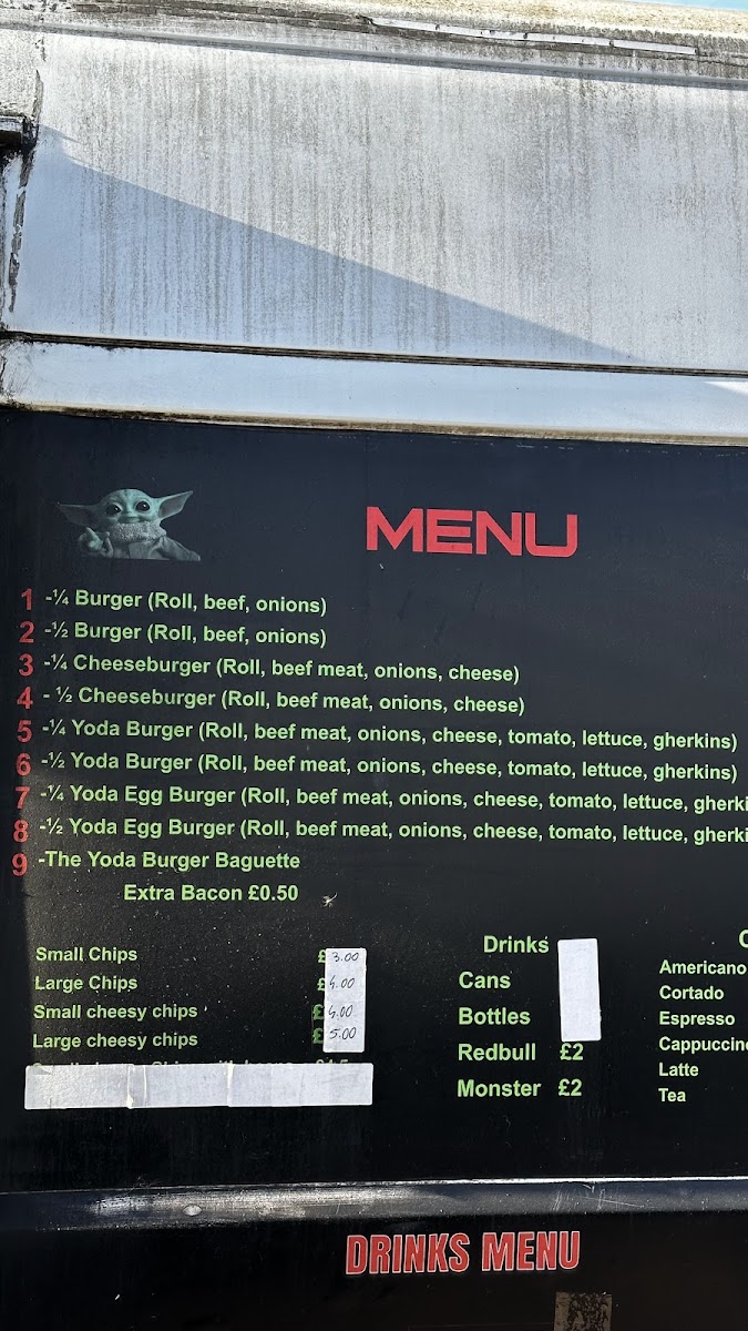 The Yoda Food Van Photo Menu 2